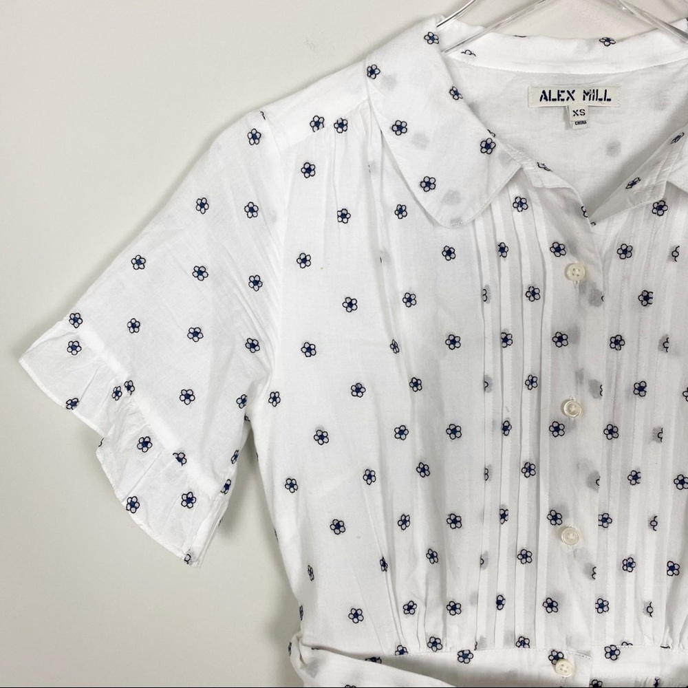 Alex Mill White Midi Dress with Black Dots - Picture 6 of 8